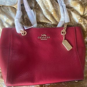 COACH Cammie Tote Red leather purse NWT